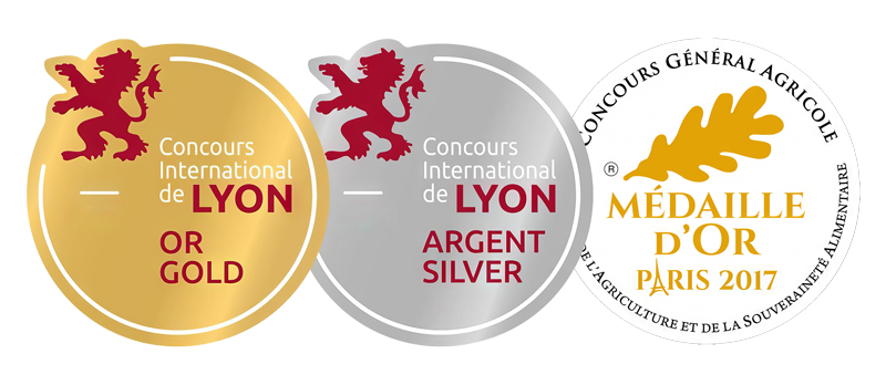 Médailles obtenues parla brasserie les mousses du rouergues : Lyon Or, Lyon Argent et Parids 2017 Or